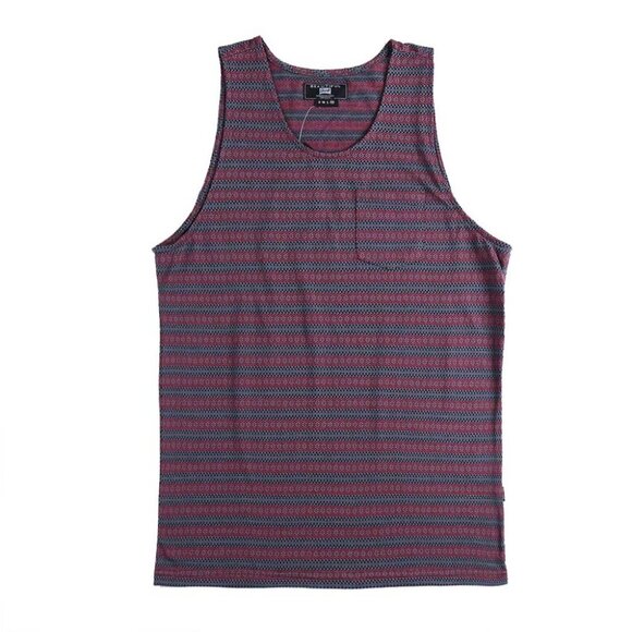 Men's Striped Tank Top with Stylish Chest Pocket Modern and Casual Look Size XL - Picture 1 of 7